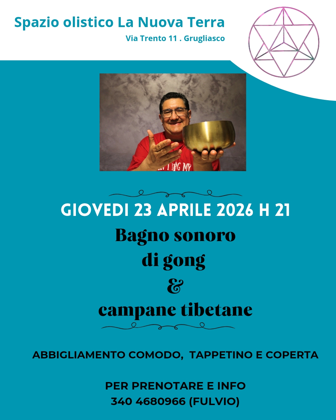 Bagno sonoro di  Gong e Campane Tibetane