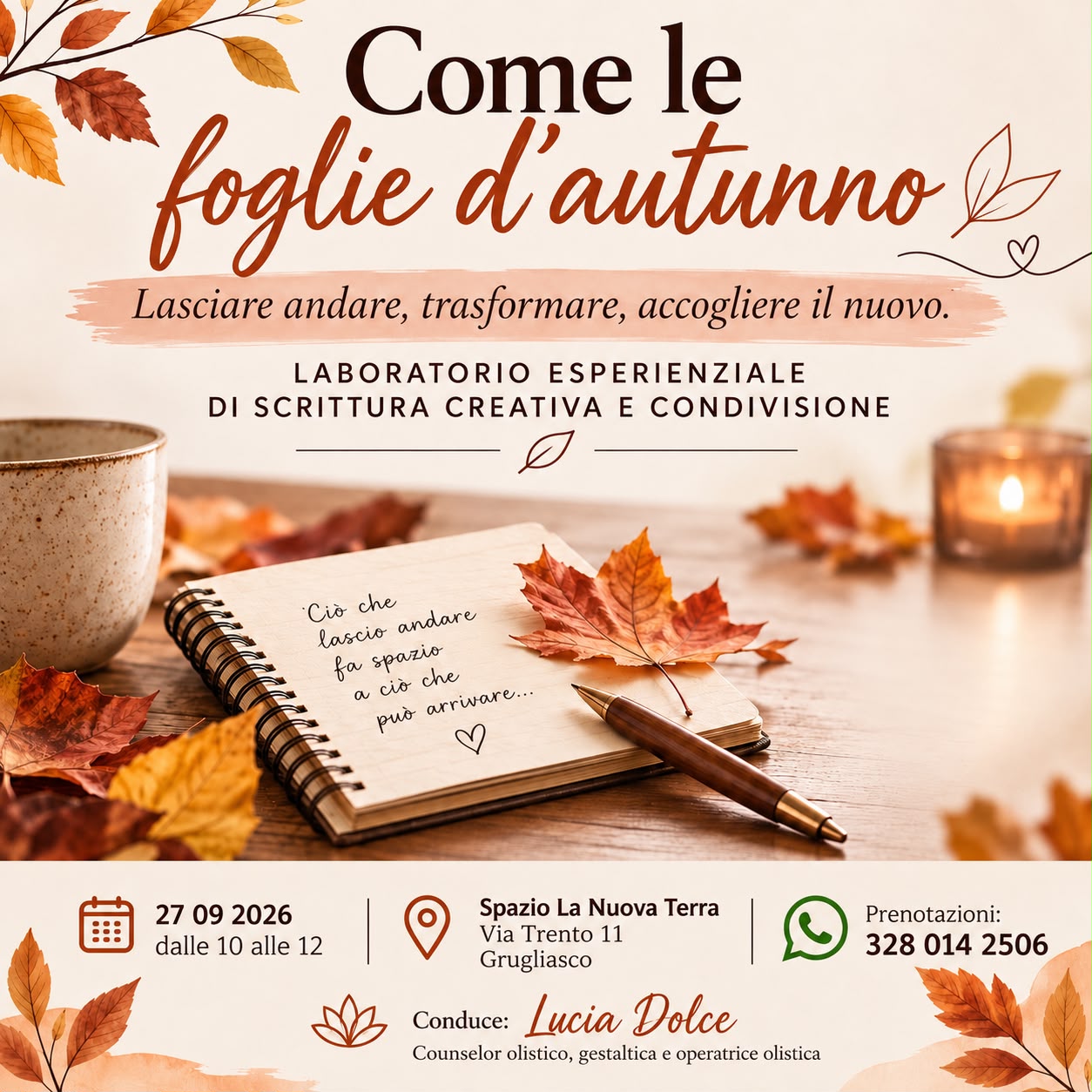 COME LE FOGLIE D’AUTUNNO : laboratorio